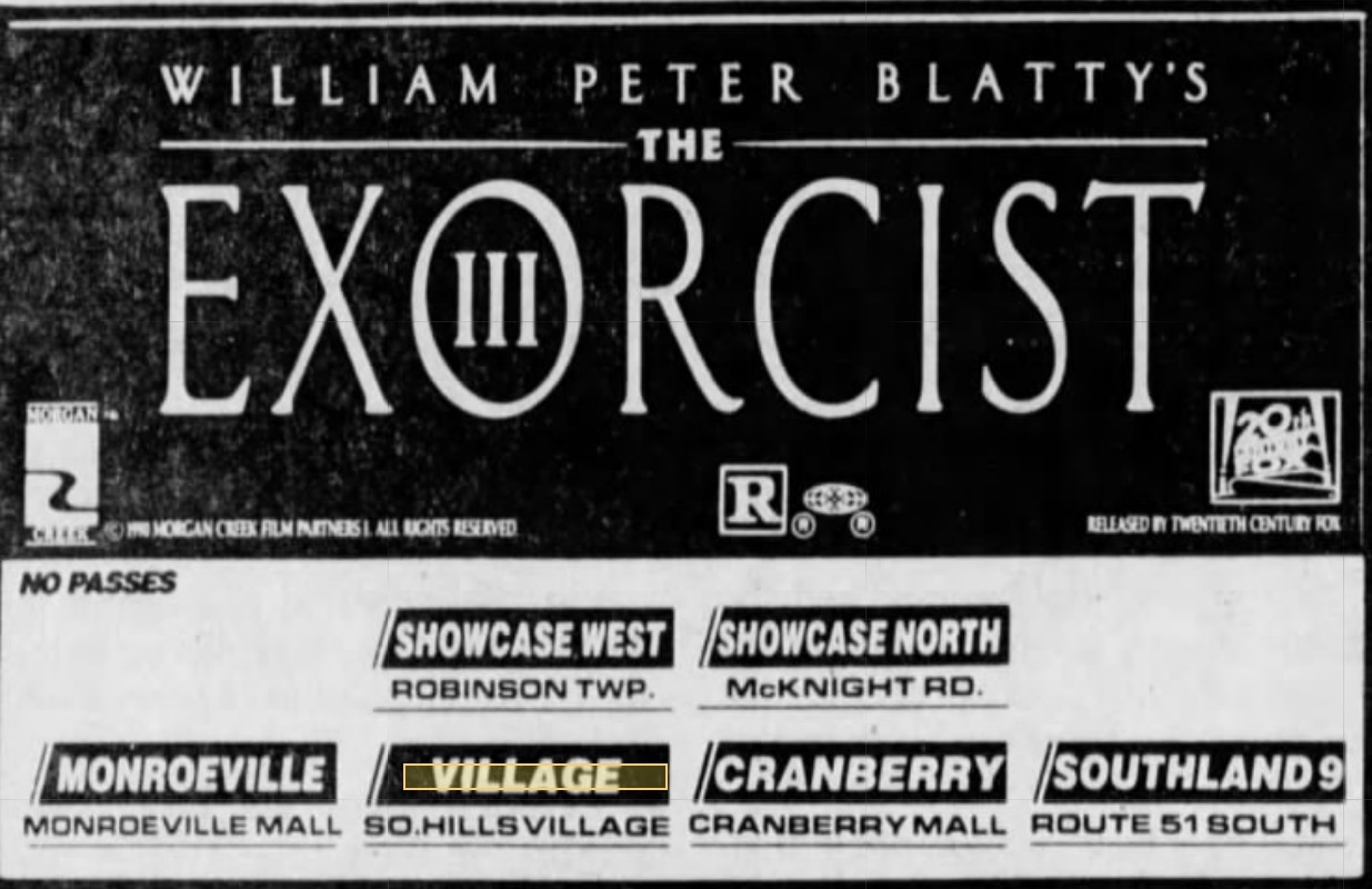 Today in horror history: The EXORCIST III  was the number 1 film in America!