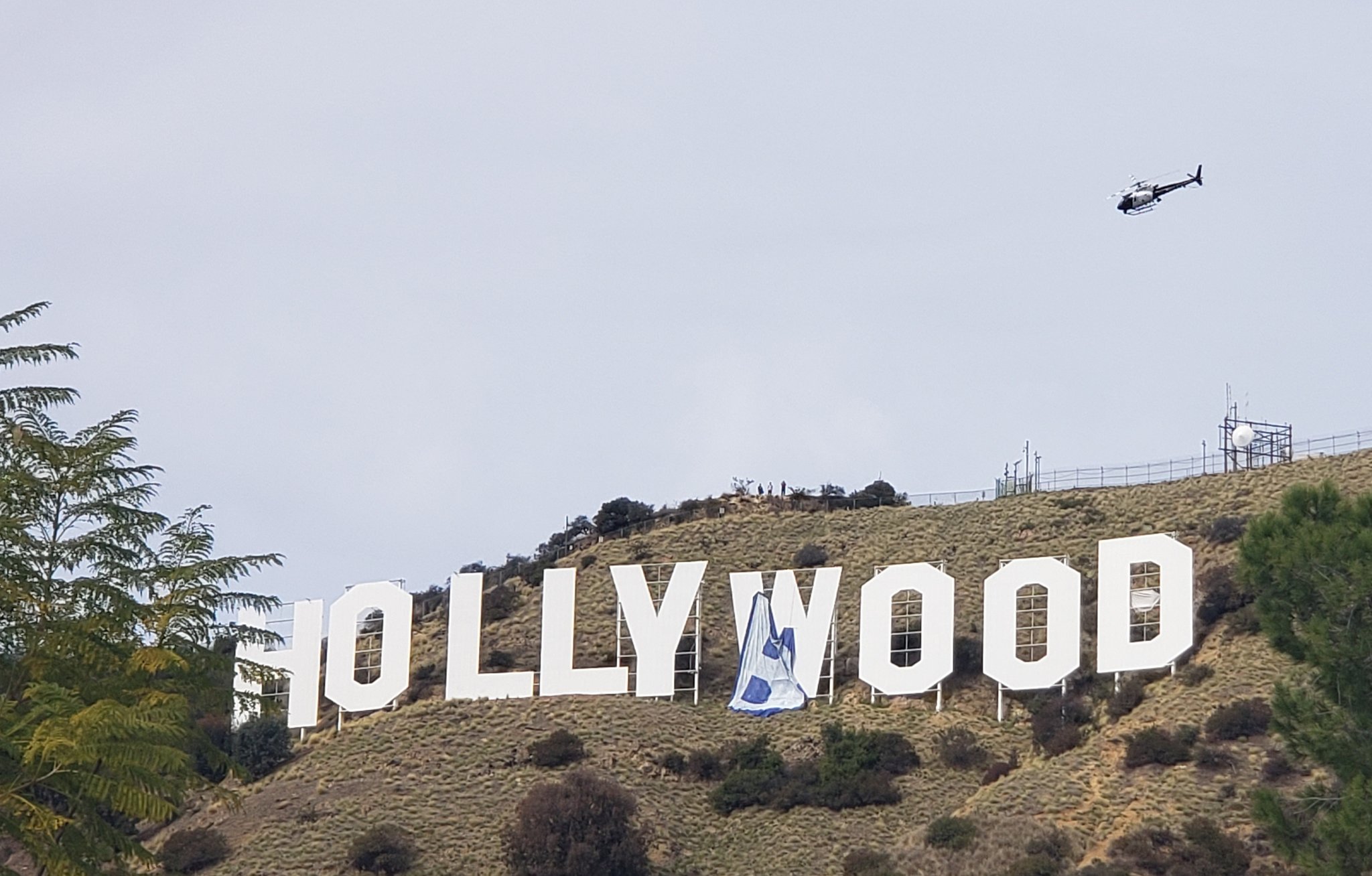 Hollywood sign changed to BOOB