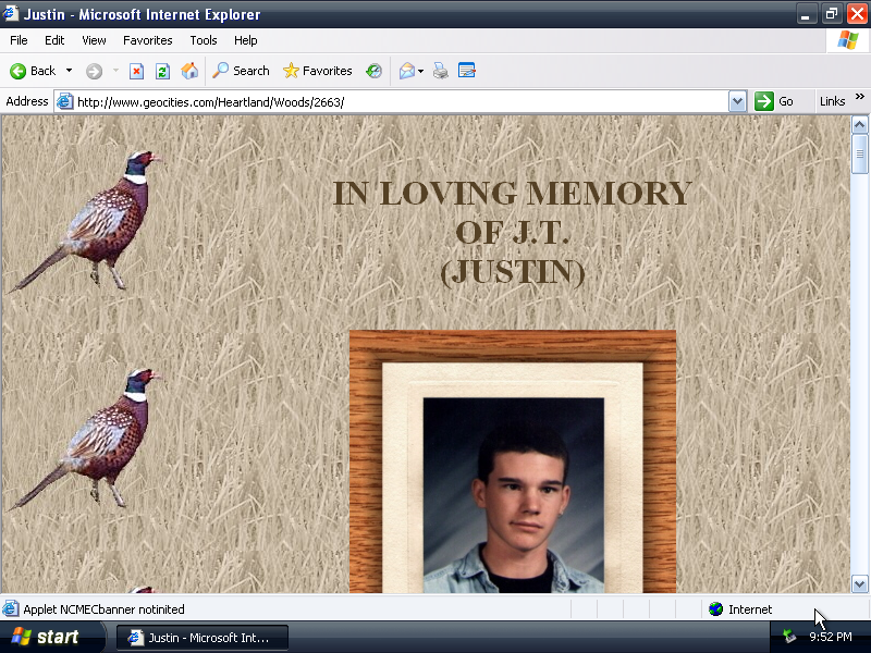 A blast to the past thanks to a Geocities screen shot