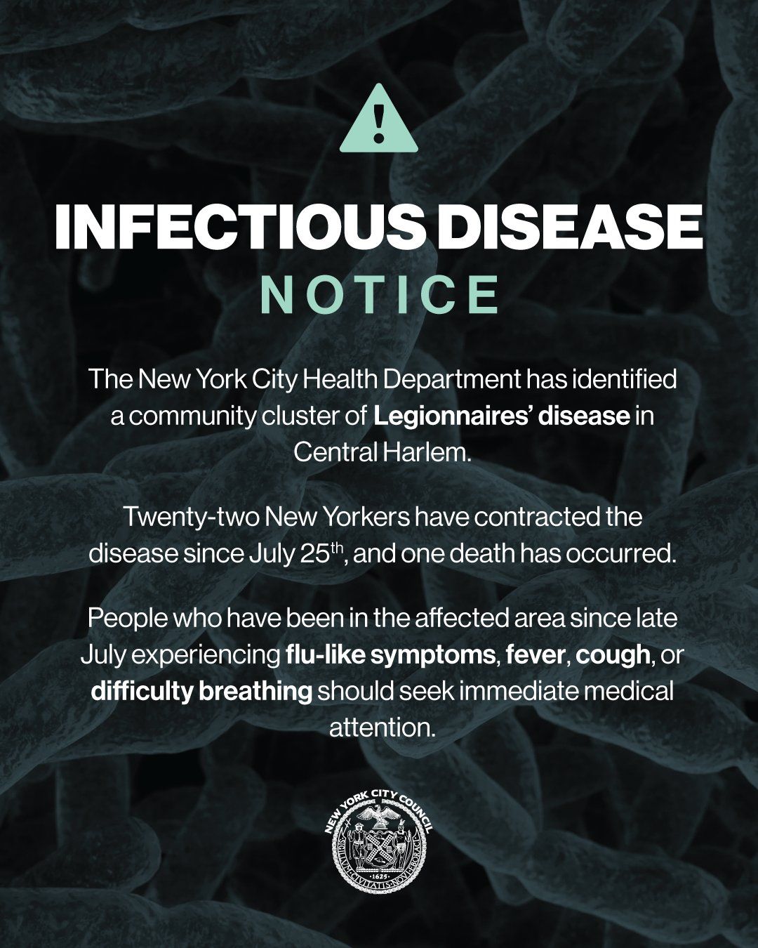 A Legionnaires cluster has hit New York City