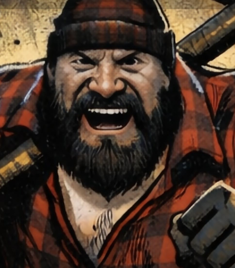 Just imagine being chased by a 40 ft inflatable lumberjack