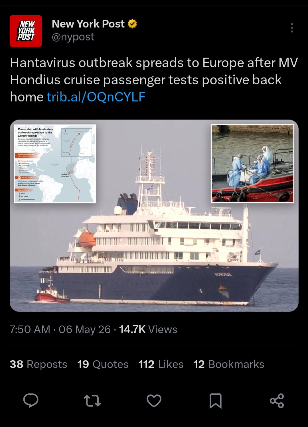 The hantavirus Andes version spreads to land